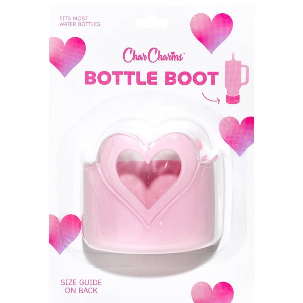NWT Char Charms Valentine’s Day Heart Bottle Boot – Pink